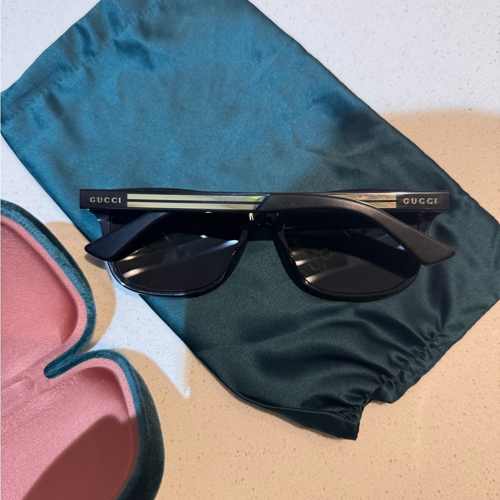 Gucci Men's Square Acetate Logo Sunglasses